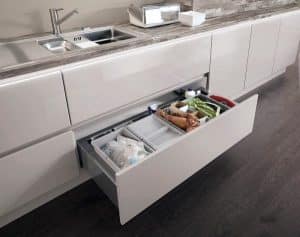 Keuken ontwerpen: Nobilia afvalsysteem in een lade