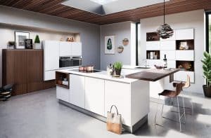 Functie van de keuken verwerkt in het keukenontwerp: Häcker keuken AV 2065 polar wit