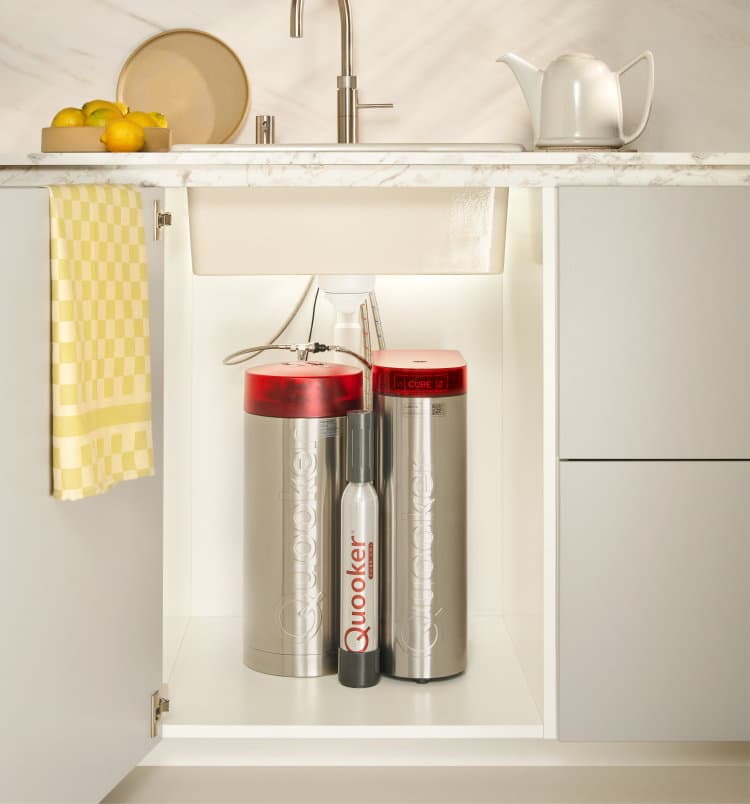 2 Reservoirs in de spoelkast: Quooker COMBI boiler & Quooker CUBE
