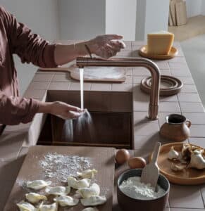 Kokend-waterkraan Quooker Front Cube in Ros&eacute; Koper kleur
