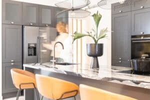 Siemens Amerikaanse koelkast, KeukenCoach stijlvolle landelijke keuken Hamptons