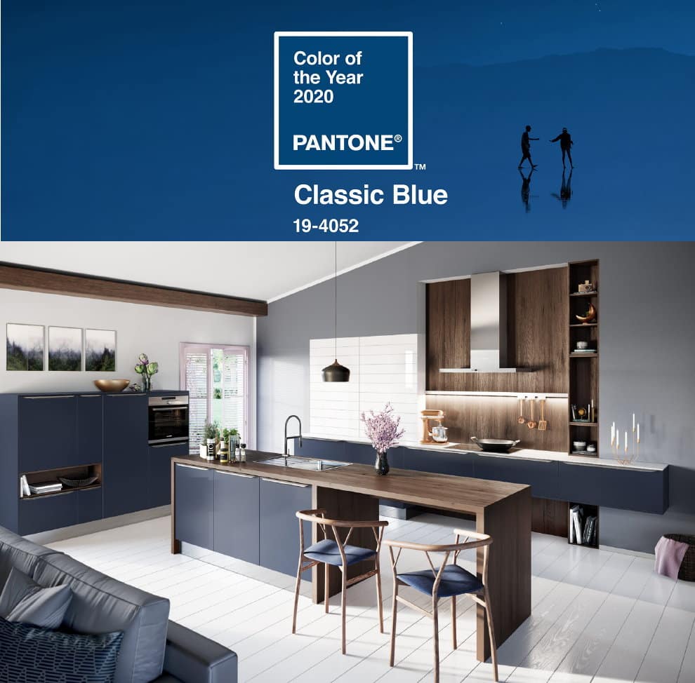 Häcker keuken 6000, design keuken mat lak fluweel blauw Systemat ART - Pantone kleur 2020 Classic Blue