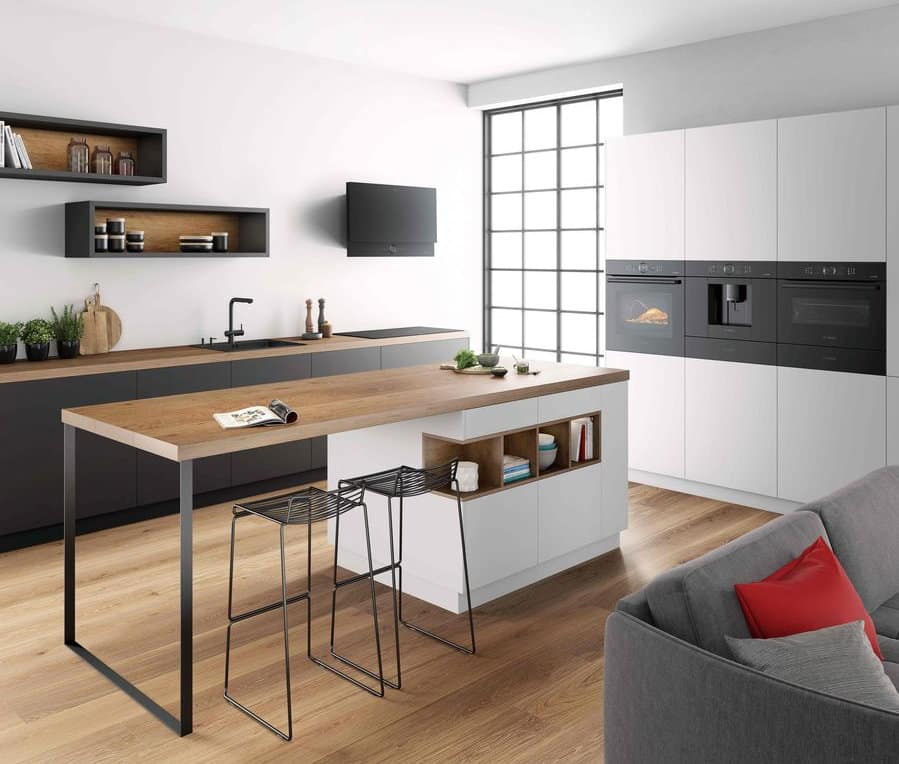 Keukentrend 2020 - Bosch oven mat zwart, Bosch koffiemachine en stoomoven zwart mat
