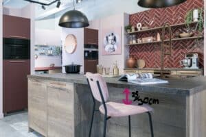 Roze keuken barstoel Zuiver Benson, Keukencoach keuken Amsterdam