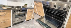 Bertazzoni inductie fornuis RVS Americana 90 cm, binnenkant oven, 5 kookzones