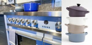 Lancellotti inductie fornuis Adagio 100 met 2 ovens in tint Celeste – De mat blauwe kleur en andere 3 tinten passend bij Le Creuset pannen