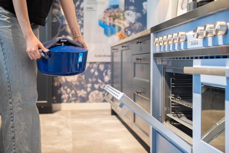 Blauw Lancellotti fornuis inductie Adagio 100 - 100cm met 2 ovens, 3 inductie kookzones en 2 flexinductie kookzones