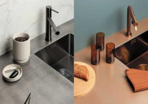 RVS keukenblad schoonmaaktips: RVS werkblad COL-NOX Brass Brown & Shimmer