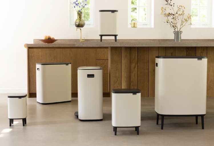 Brabantia afvalbakken Japandi keukenkleur Soft Beige