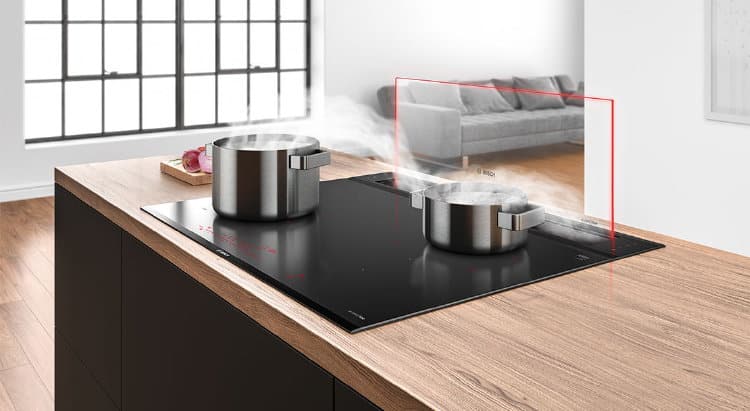 Bosch inductiekookplaat GlassDraft - met Downdraft afzuiging