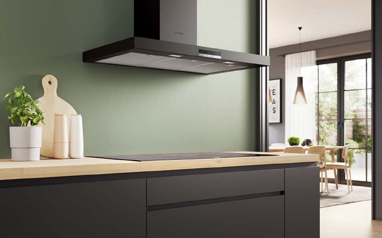 Bosch wandafzuigkap zwart Accent Line & Bosch inductie kookplaat