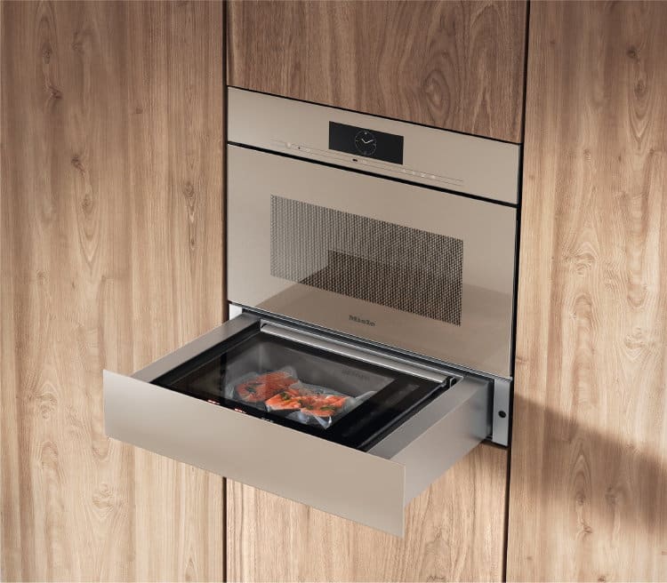 Meal preppen en eten vacumeren in de Miele vacumeerlade Pearl Beige push to open greeploos